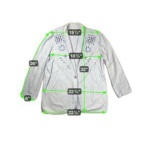 90's Beaded Denim Western Top M USA INFO